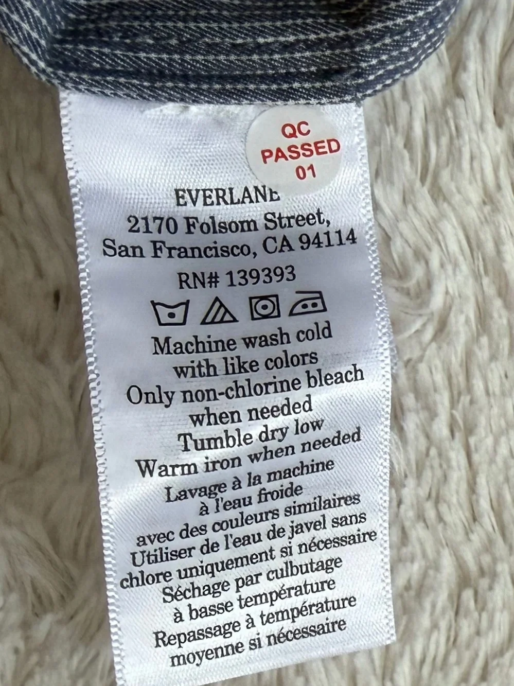 Everlane The Easy Short in Pinstripe NWOT